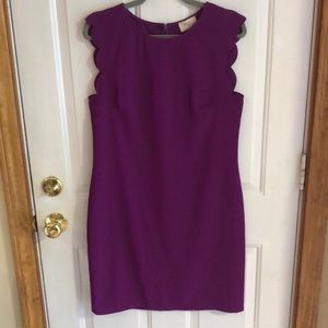 Everly purple scallops sleeve dress (M)